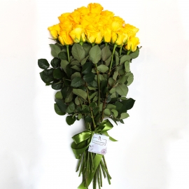 Bouquet of 21 yellow roses