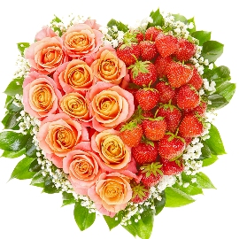 Strawberry Rose Heart